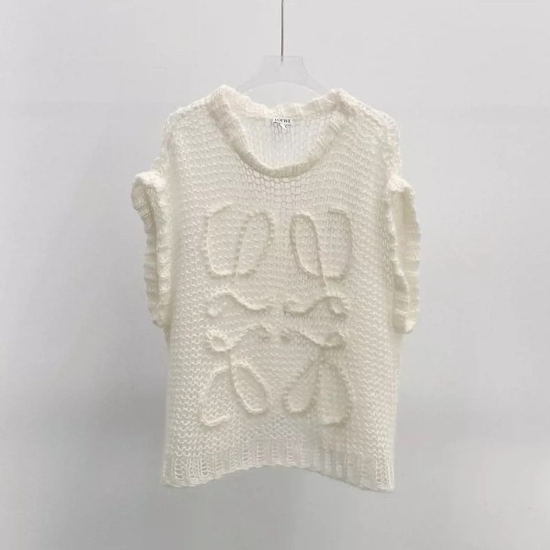 Loewe Loewe White Logo Knit Vest S - dmc Size US S / EU 44-46 / 1 - 1 Thumbnail