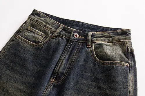 VIBE Men's loose all-match distressed gradient washed jeans Size US 32 / EU 48 - 3 Thumbnail