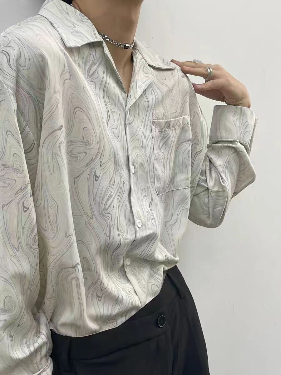 Japanese Brand × Vintage Vintage Wave Pattern Casual Loose Long Sleeve Shirt Size US M / EU 48-50 / 2 - 1 Thumbnail
