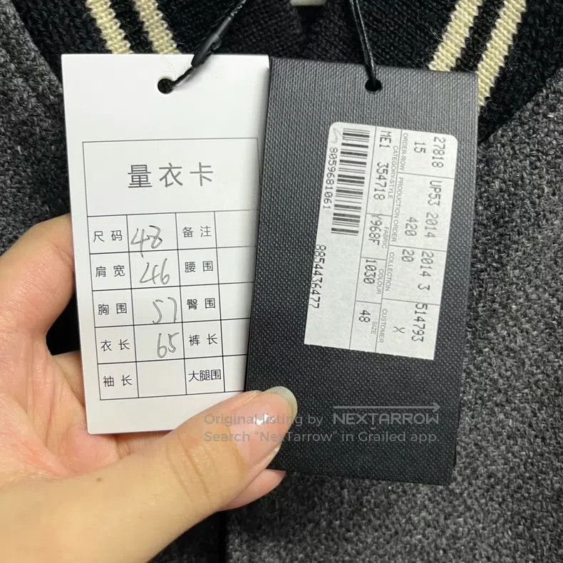Saint Laurent Paris Saint Laurent Paris Gray Solid Wool Striped Long Sleeve Ba Size US M / EU 48-50 / 2 - 5 Thumbnail