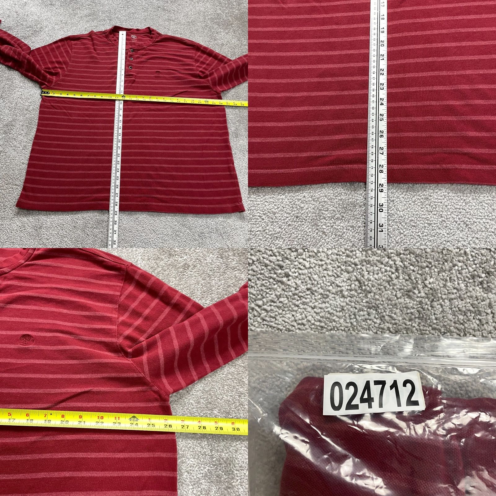 Timberland Timberland Henley T-Shirt Mens 2XL Red Striped Long Sleeve Casual Tee Outdoor Size US XXL / EU 58 / 5 - 8 Thumbnail