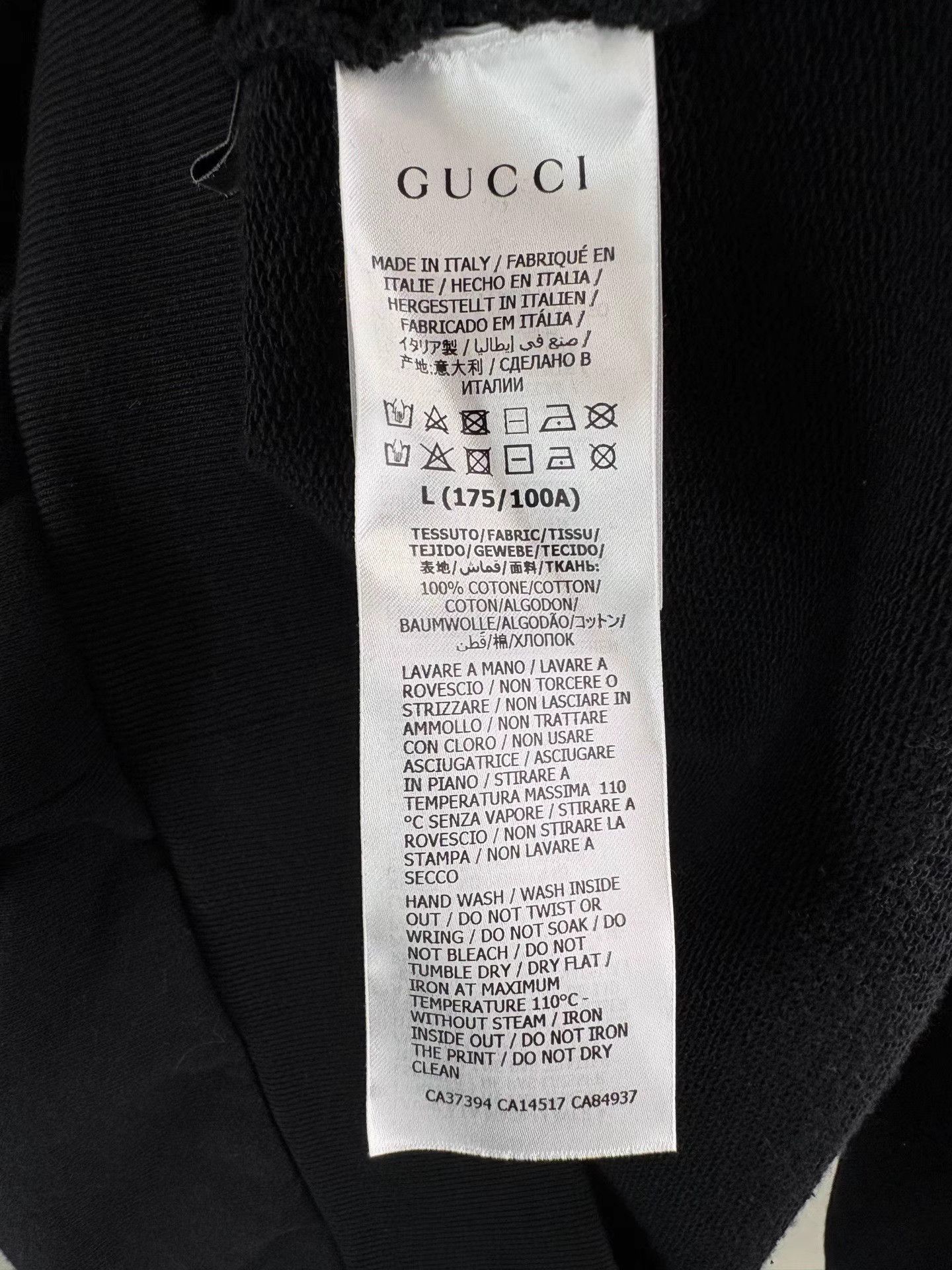 Gucci Black Hoodie with Yellow Logo, Size L Size US L / EU 52-54 / 3 - 5 Thumbnail