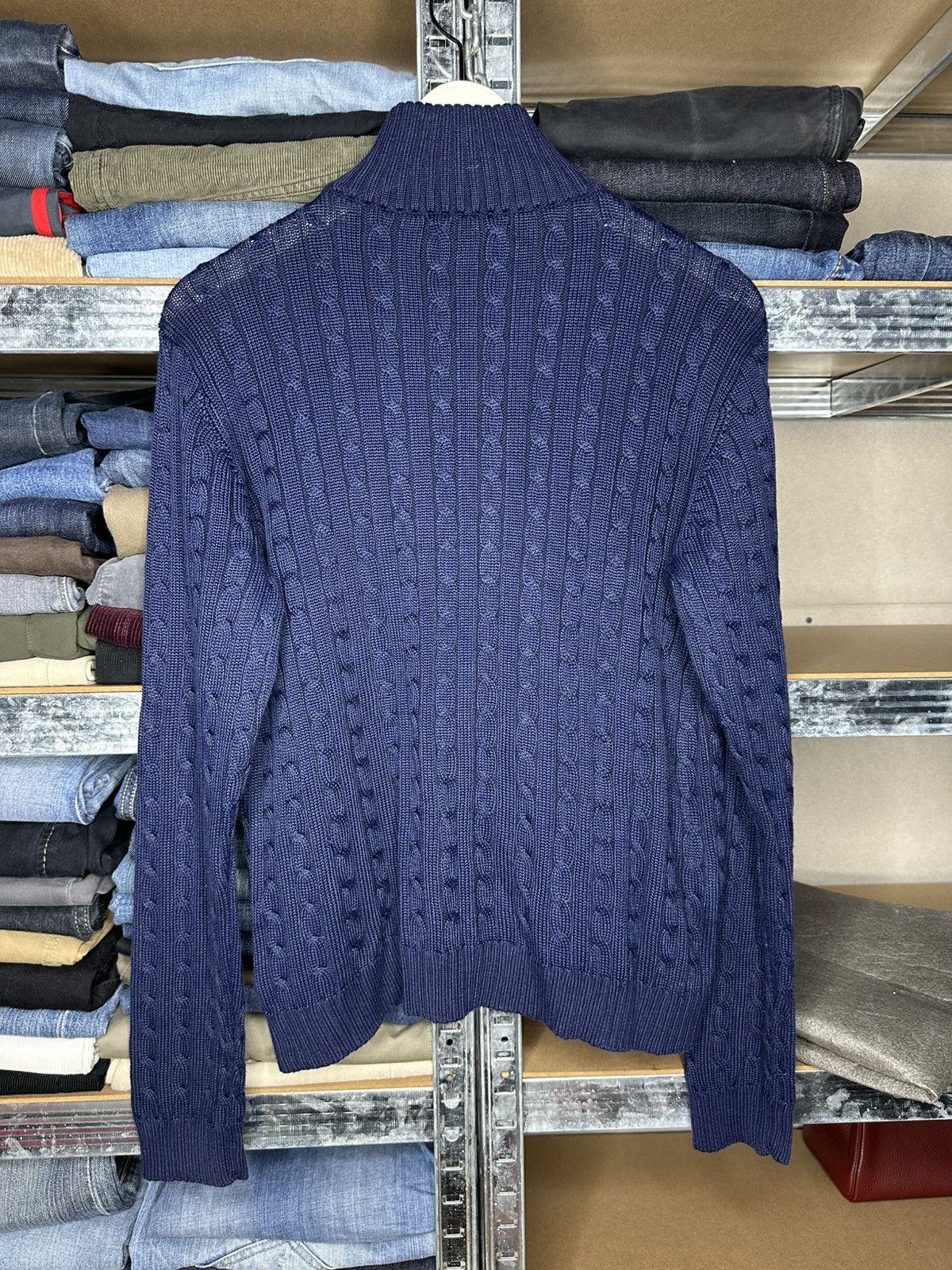 Lauren Ralph Lauren Lauren Ralph Lauren Cable Knit Full Zip Sweater Gold Logo Size US L / EU 52-54 / 3 - 2 Thumbnail