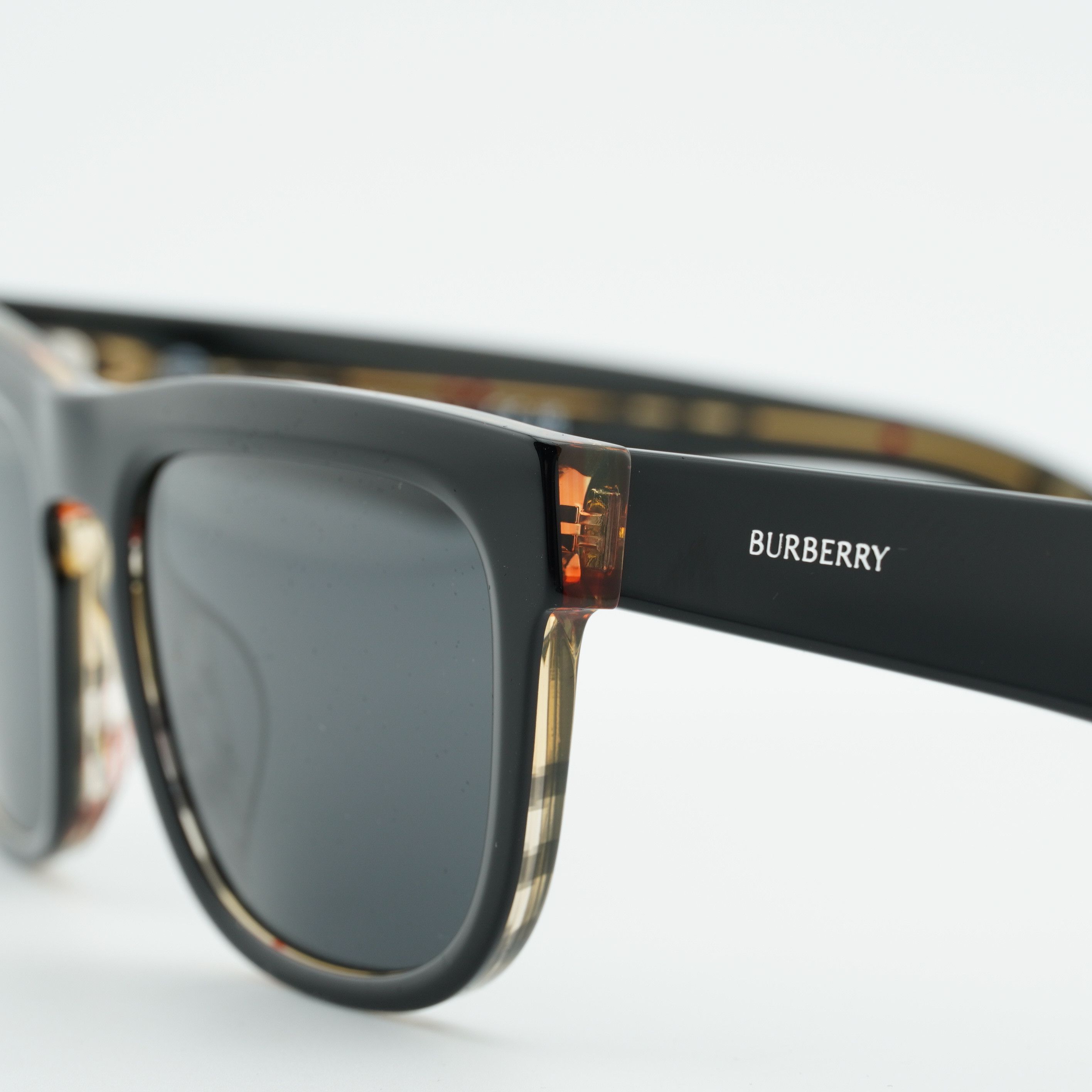 Burberry Burberry BE4431U 412187 Sunglasses Black Square Frame Size ONE SIZE - 2 Thumbnail