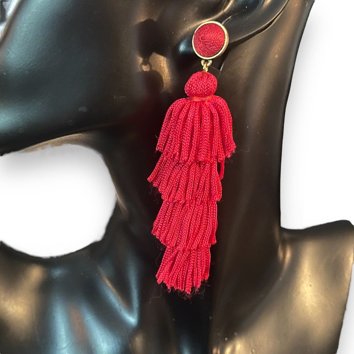 Other Funky red tiered tassel earrings Size ONE SIZE - 2 Thumbnail