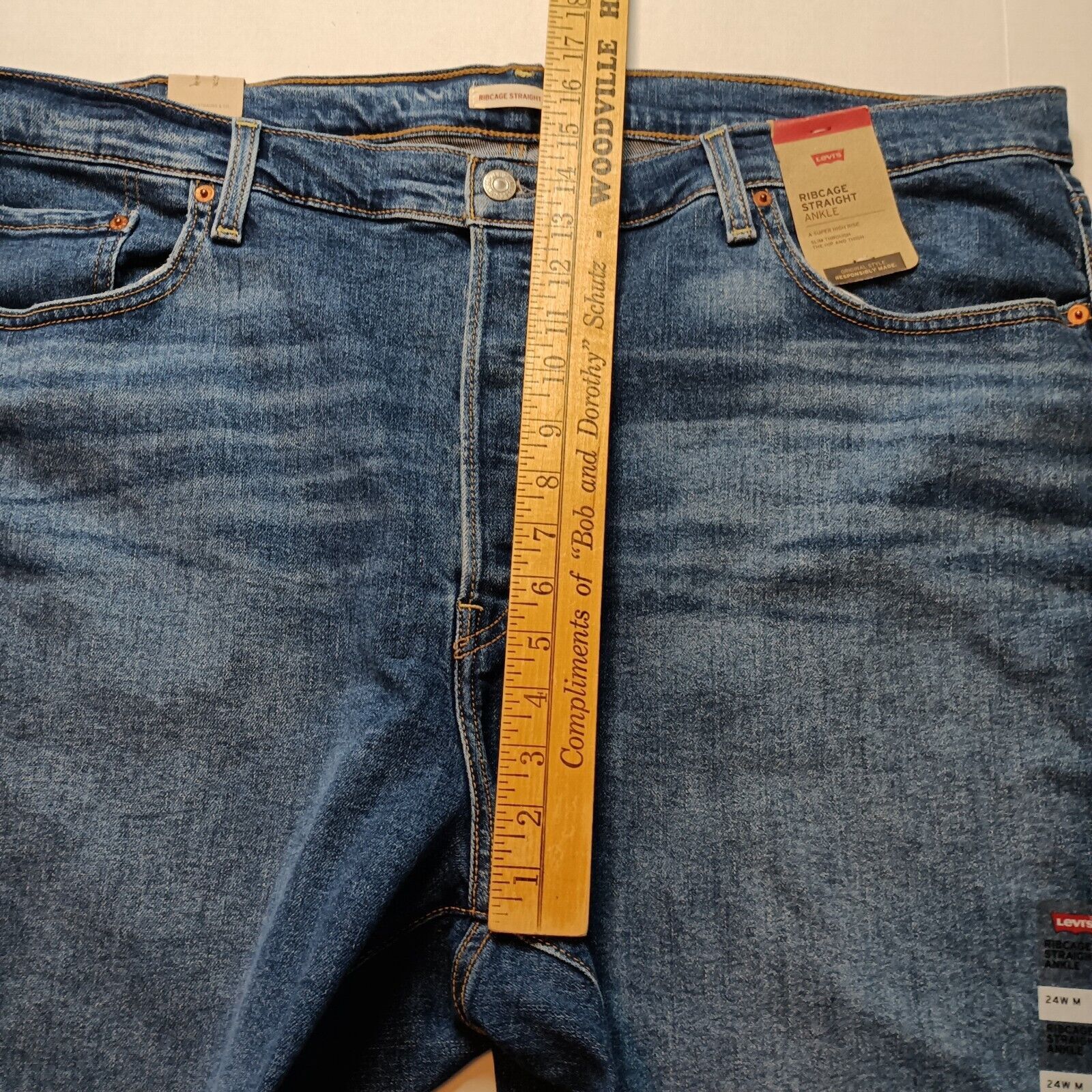 Levi's Levi's Ribcage Straight Ankle Jeans Women's 24W Plus Size Size 30" / US 8 / IT 44 - 6 Thumbnail