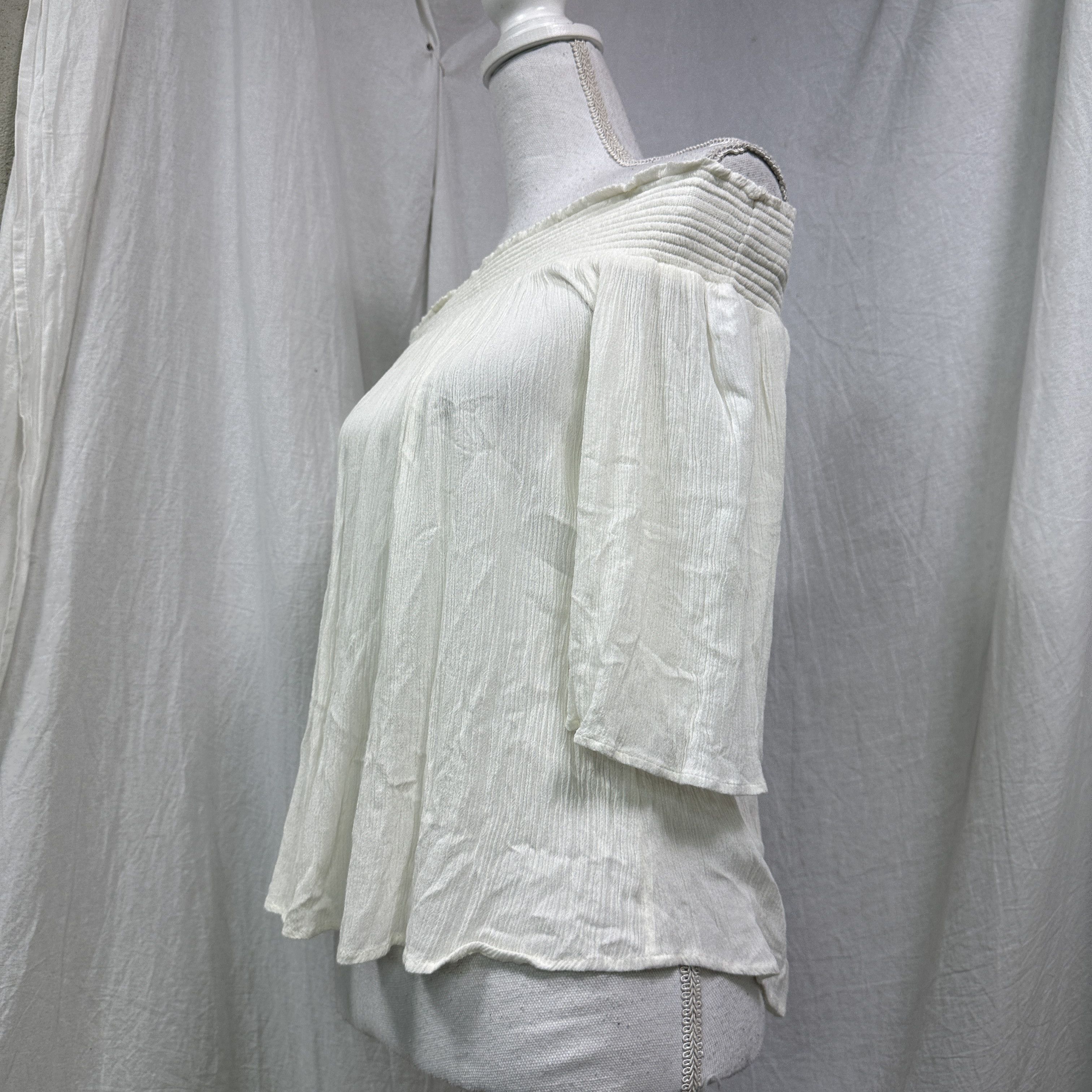 Vintage Vintage Avant Garde Elegant Preppy Off Shoulder Y2K Top Size L / US 10 / IT 46 - 2 Thumbnail
