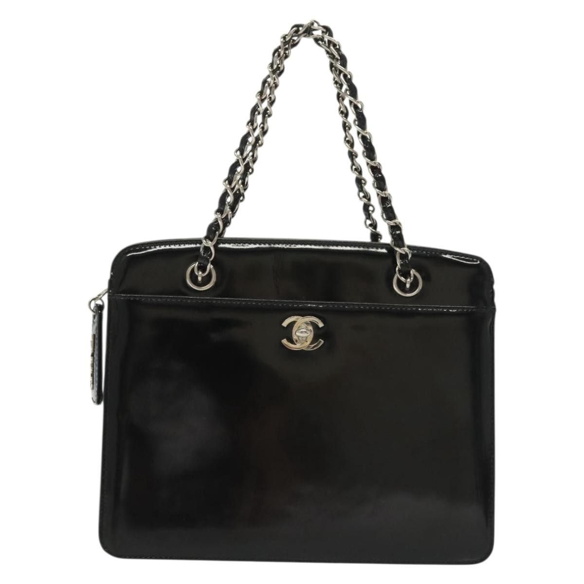 Chanel Chanel Vintage CC Lock Pocket Chain Tote Patent Size ONE SIZE - 1 Thumbnail