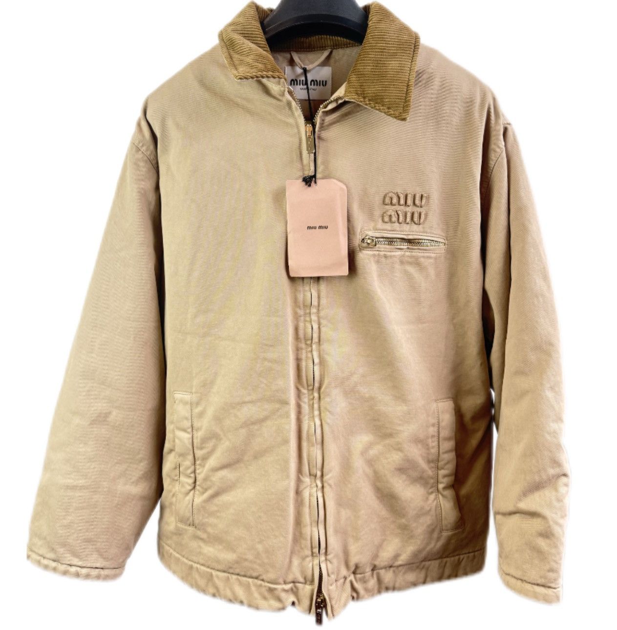 Miu Miu Miu Miu Natural Garment-dyed Gabardine Blouson