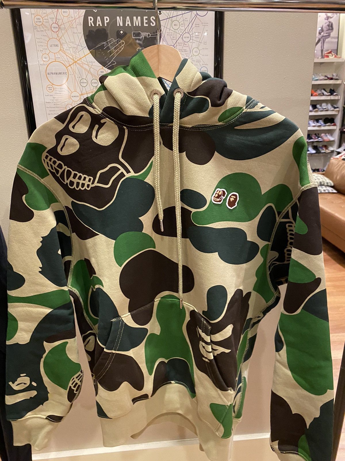 Image of Bape X Bored Ape Yacht Club Camo Hoodie S in Green, Men's (Size Small)