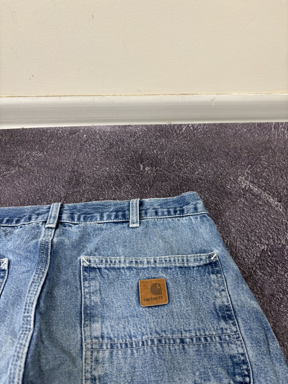 Carhartt Vintage Carhartt Dungaree Fit Faded Blue Denim Baggy Jeans Size US 35 - 8 Thumbnail