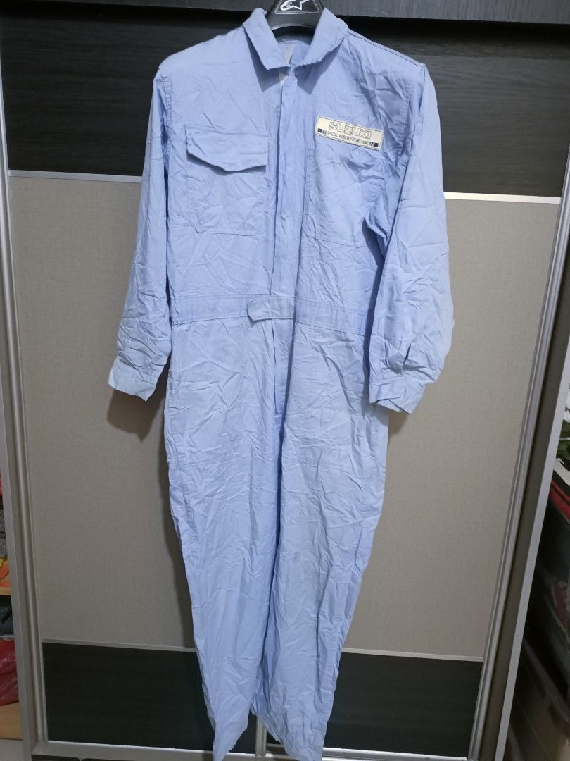 image of Racing Vintage Suzuki Coverall Special For Mechanic in Blue, Men's (Size 34)