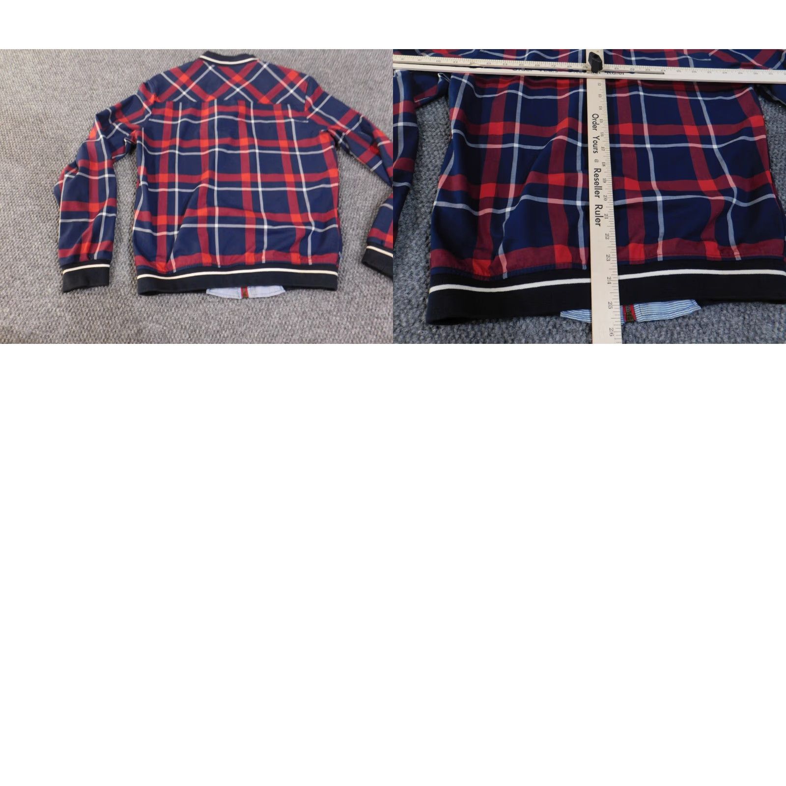 Zara Jacket Men Bomber City Red Slim Fit Zip Plaid Mid-Length Casual Lined Softshell Stretch Regular Size S