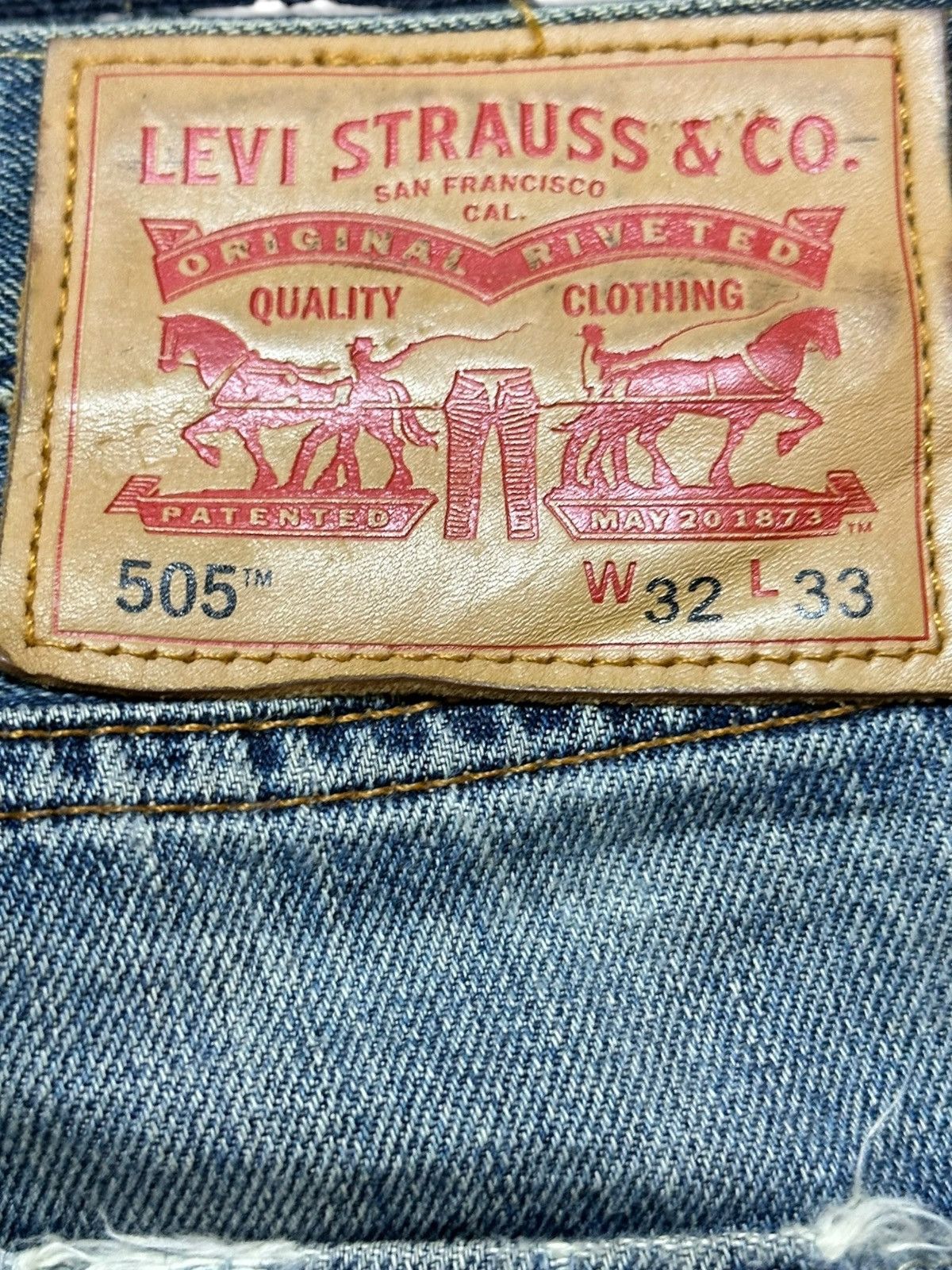 Levi's Vintage Levi’s 505 Mudwash Distressed Denim Size US 34 / EU 50 - 6 Thumbnail