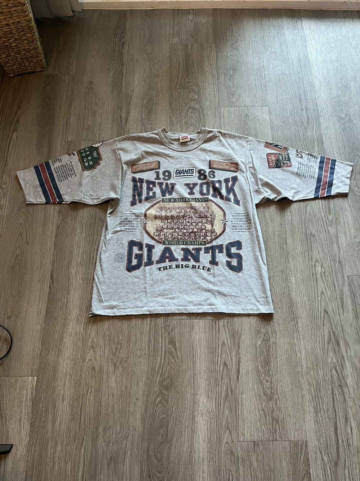Vintage long gone 1986 new york giants t shirt aop Size US XL / EU 56 / 4 - 2 Thumbnail