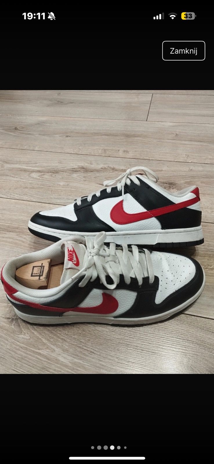 Nike Nike Dunk Low Retro Red Swoosh Panda size 44,5 Size US 10.5 / EU 43-44 - 5 Thumbnail