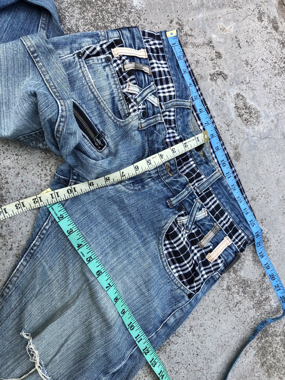 Vintage DOUBLE WAIST DISTRESSED DENIM BY MEMORY SPECIAL Size US 32 / EU 48 - 8 Thumbnail