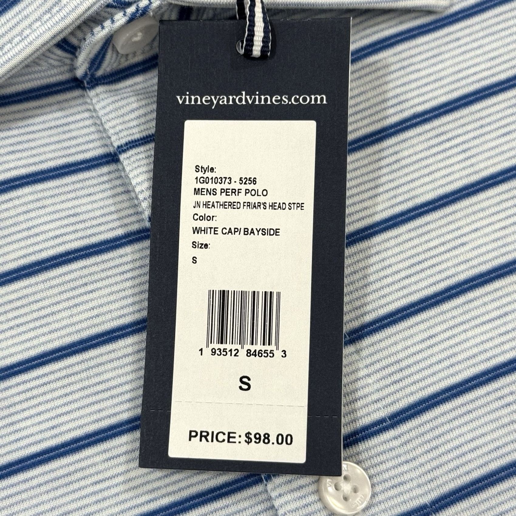 Vineyard Vines VINTAGE Jim Nantz by Vineyard Vines Shirt Men’s Small Striped Golf Polo Size US S / EU 44-46 / 1 - 4 Thumbnail