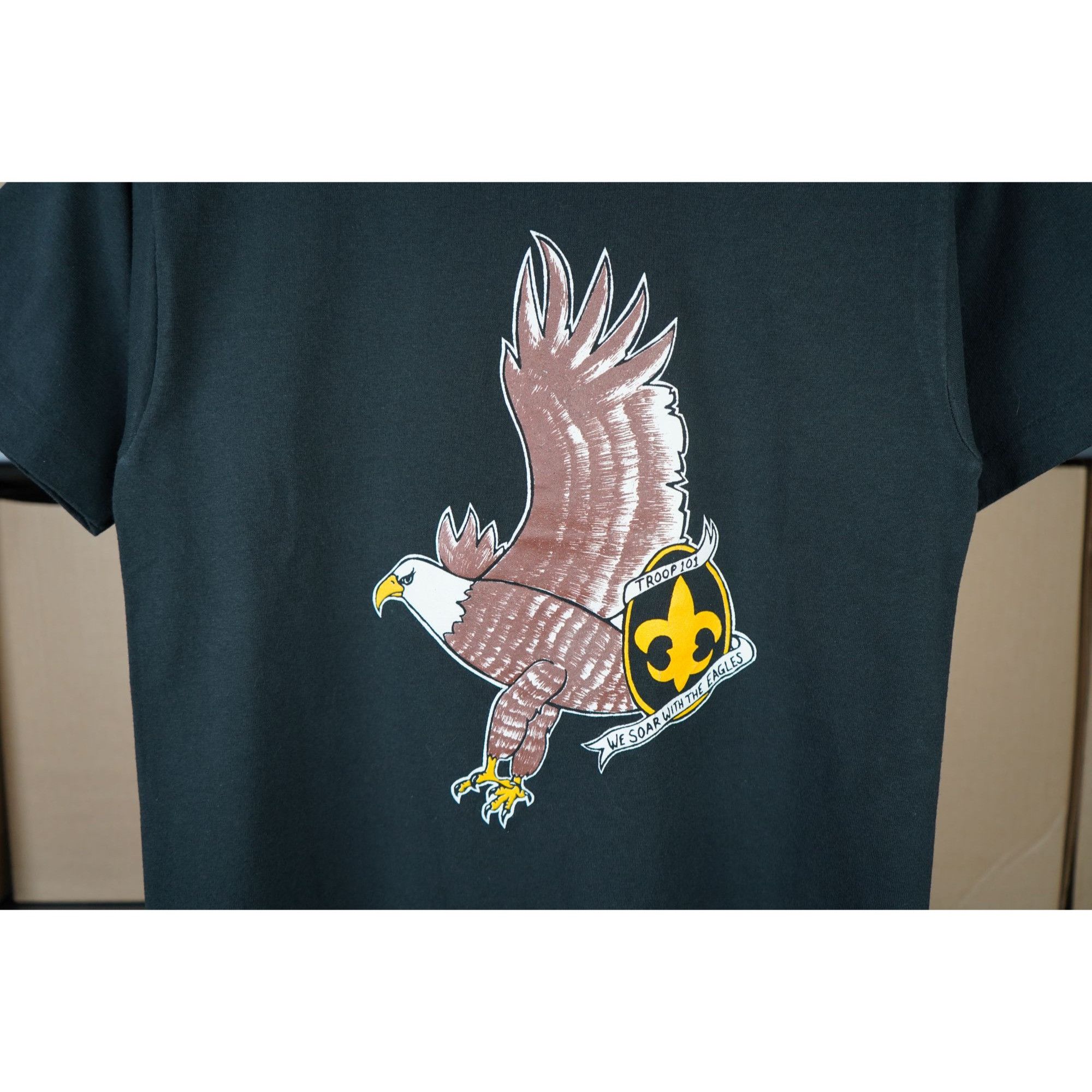 Vintage Black Vintage Boys Scout 90s Eagle Art Tshirt S #473 Size US S / EU 44-46 / 1 - 3 Thumbnail