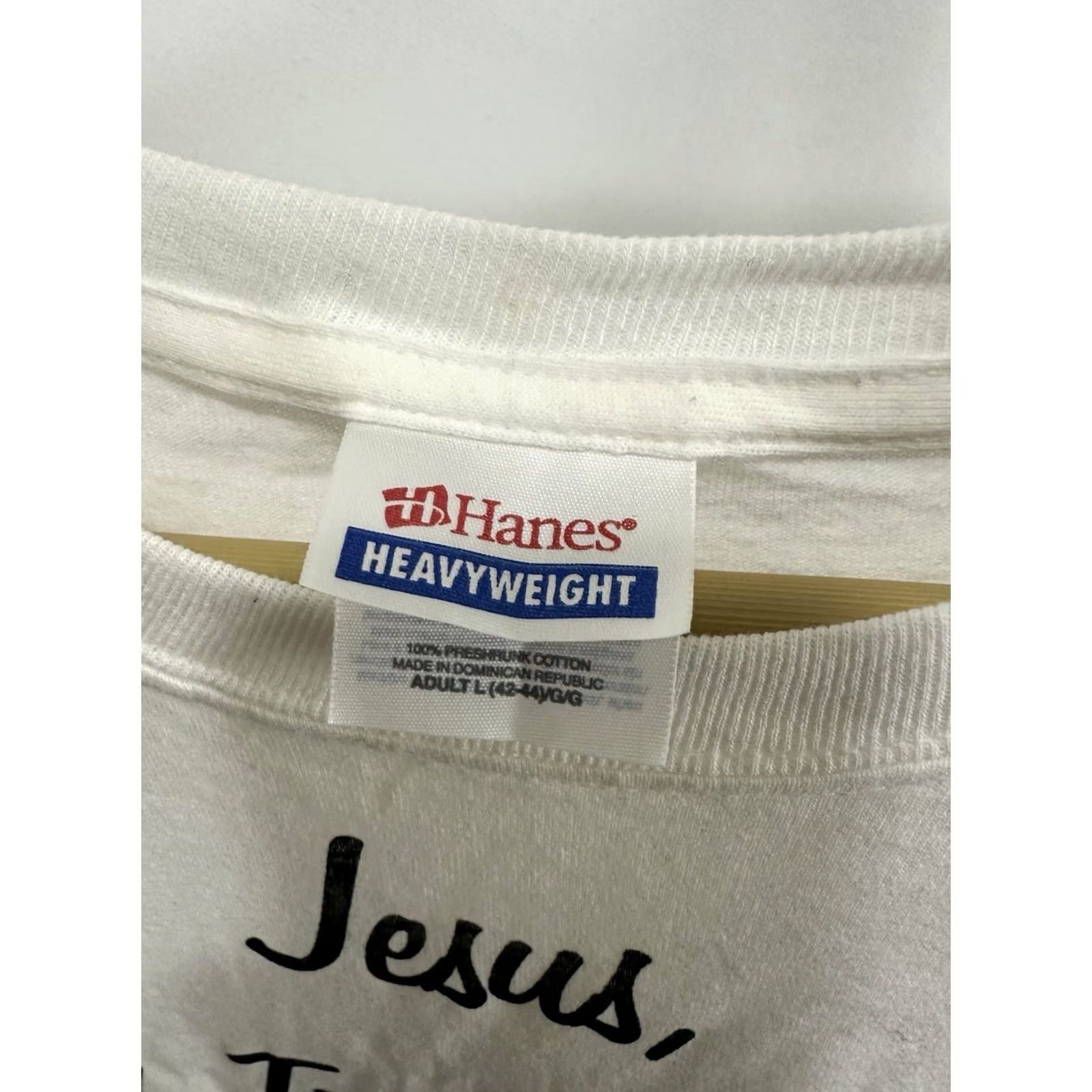 Hanes VTG Jesus I Trust In You Double Sided T-Shirt Men L White Nike Shirts Size US L / EU 52-54 / 3 - 5 Thumbnail