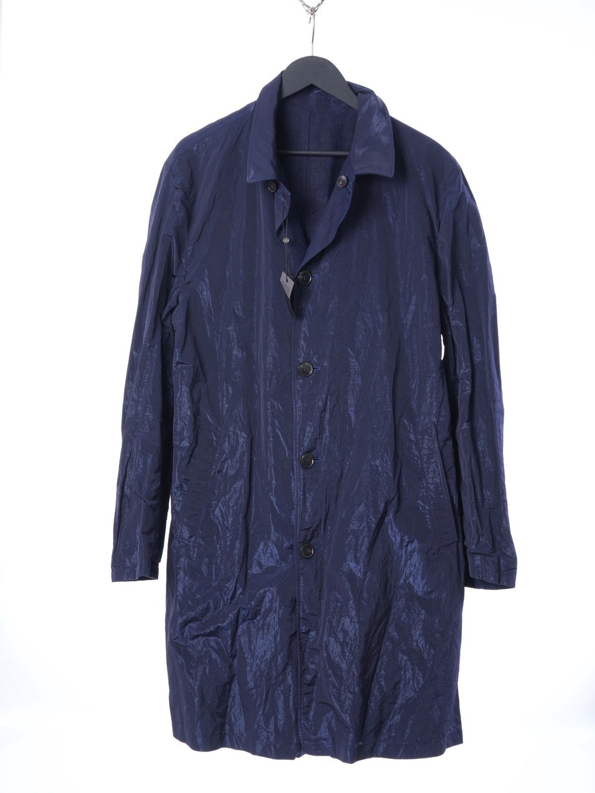 John Varvatos John Varvatos Collection Linen Trench Coat Blue Reversible Size US XL / EU 56 / 4 - 10 Thumbnail