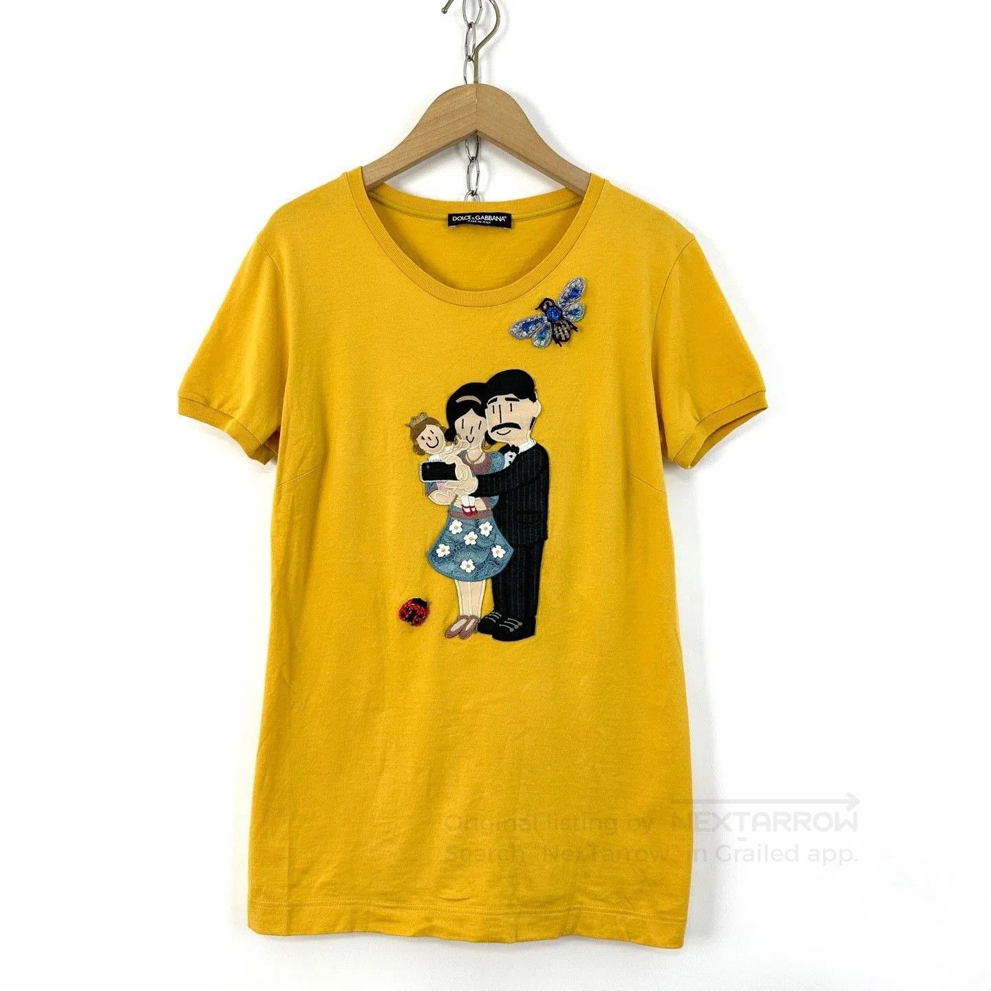 Dolce & Gabbana Dolce&Gabbana Yellow Embroidered Short Sleeve. Size S / US 4 / IT 40 - 1 Thumbnail