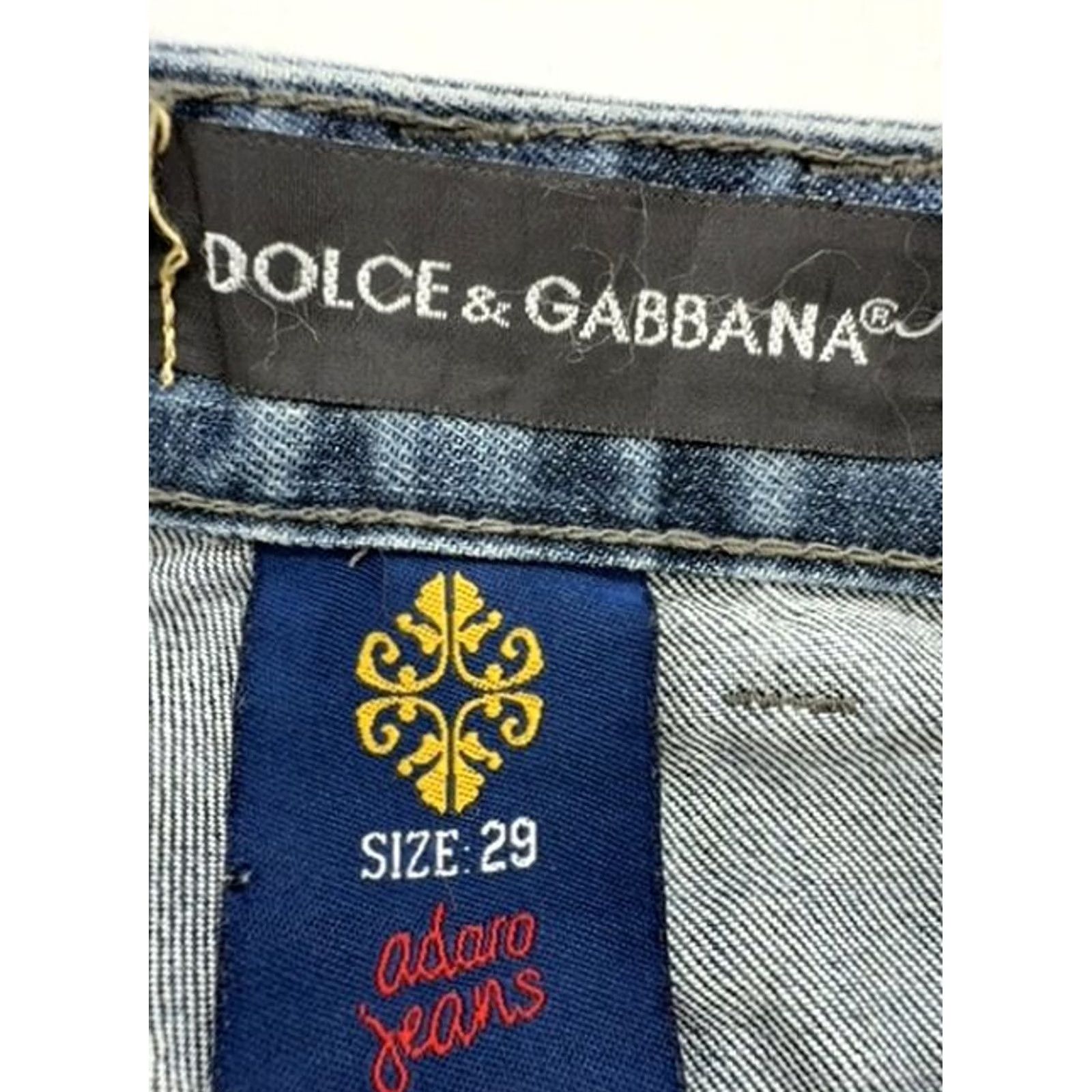 Dolce & Gabbana VINTAGE Dolce & Gabbana Men Blue Straight-Leg Jeans Size 29 Dark Wash Size US 29 - 3 Thumbnail