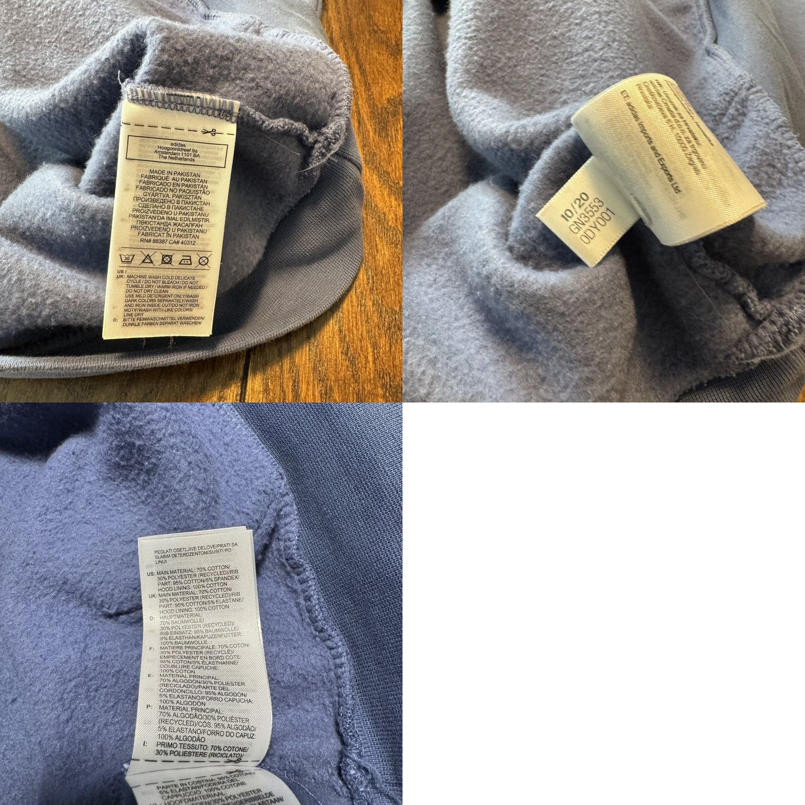Adidas Adidas Hoodie Mens XL Blue Logo Fleece Pullover Hooded Sweatshirt Size US XL / EU 56 / 4 - 8 Thumbnail