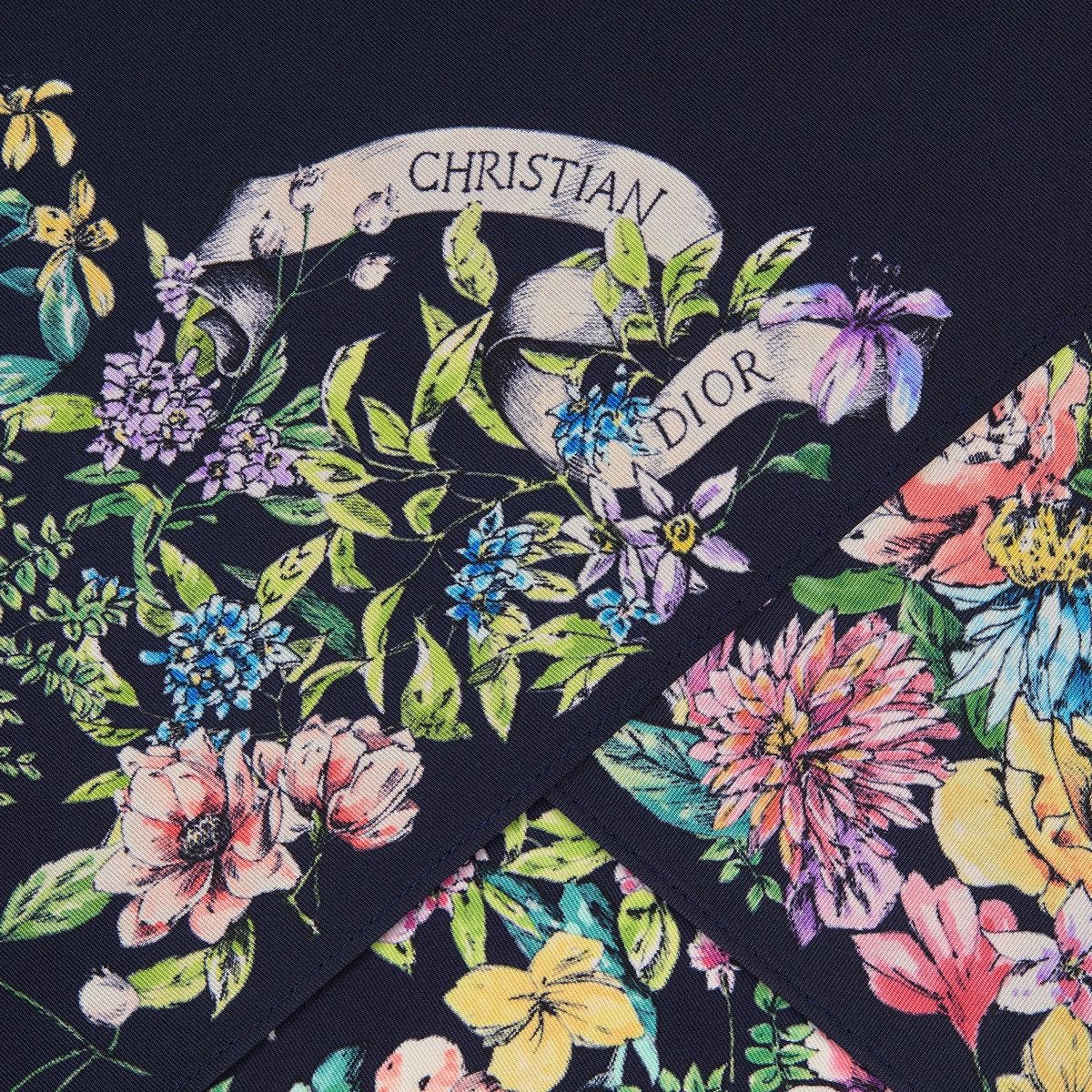 Dior o1bcso1str0226 Size:OS/D-Floral Silk Top in Blue/Multicolor Size M / US 6-8 / IT 42-44 - 3 Thumbnail