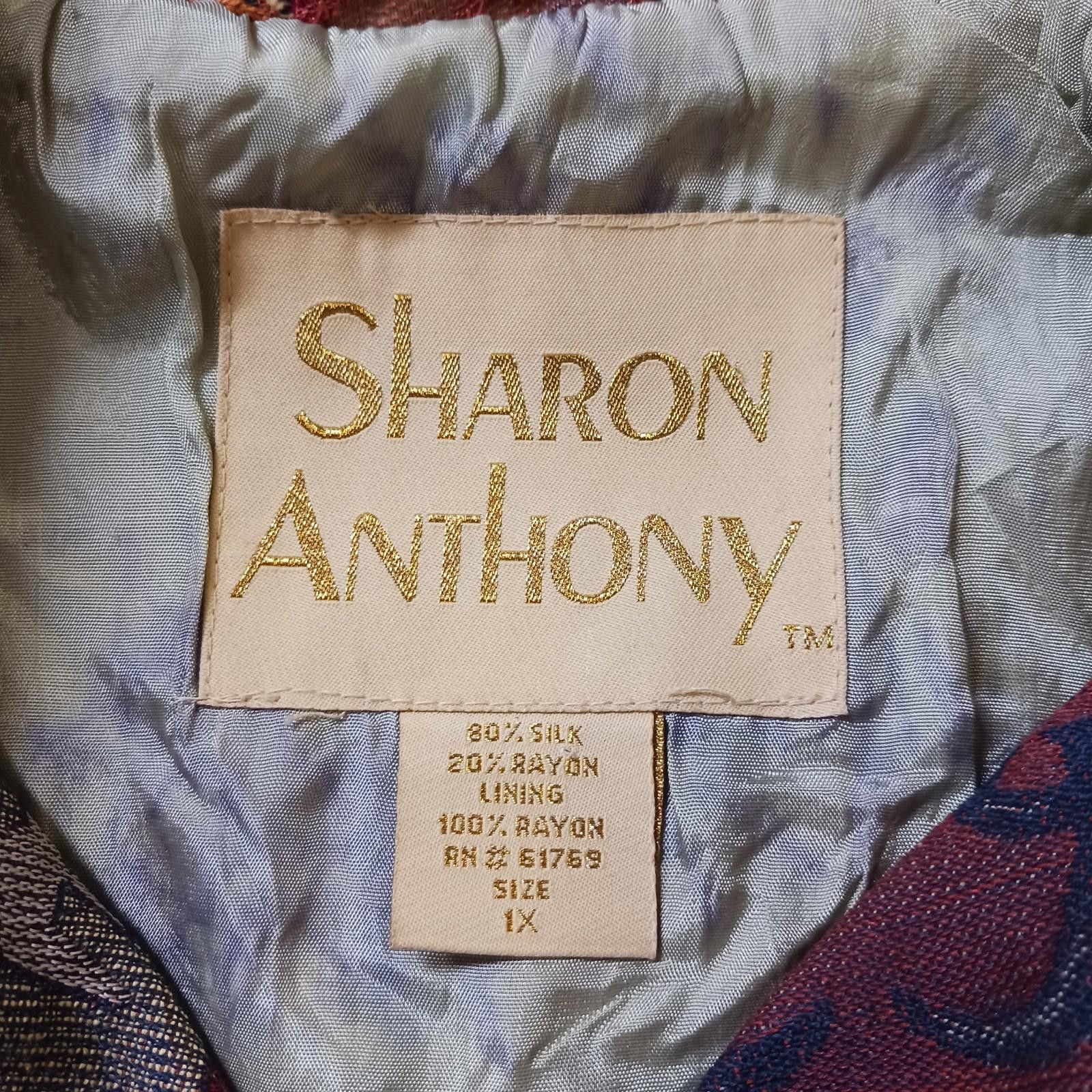Other Sharon Anthony R7-L5320T Women's Silk Blend Jacket Size 1X Size XL / US 12-14 / IT 48-50 - 4 Thumbnail