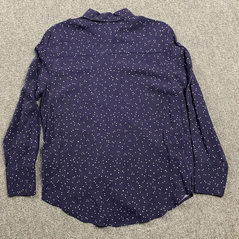 Topshop Topshop Top Women's Size 4 Blue Stars Button Up Viscose Size S / US 4 / IT 40 - 5 Thumbnail