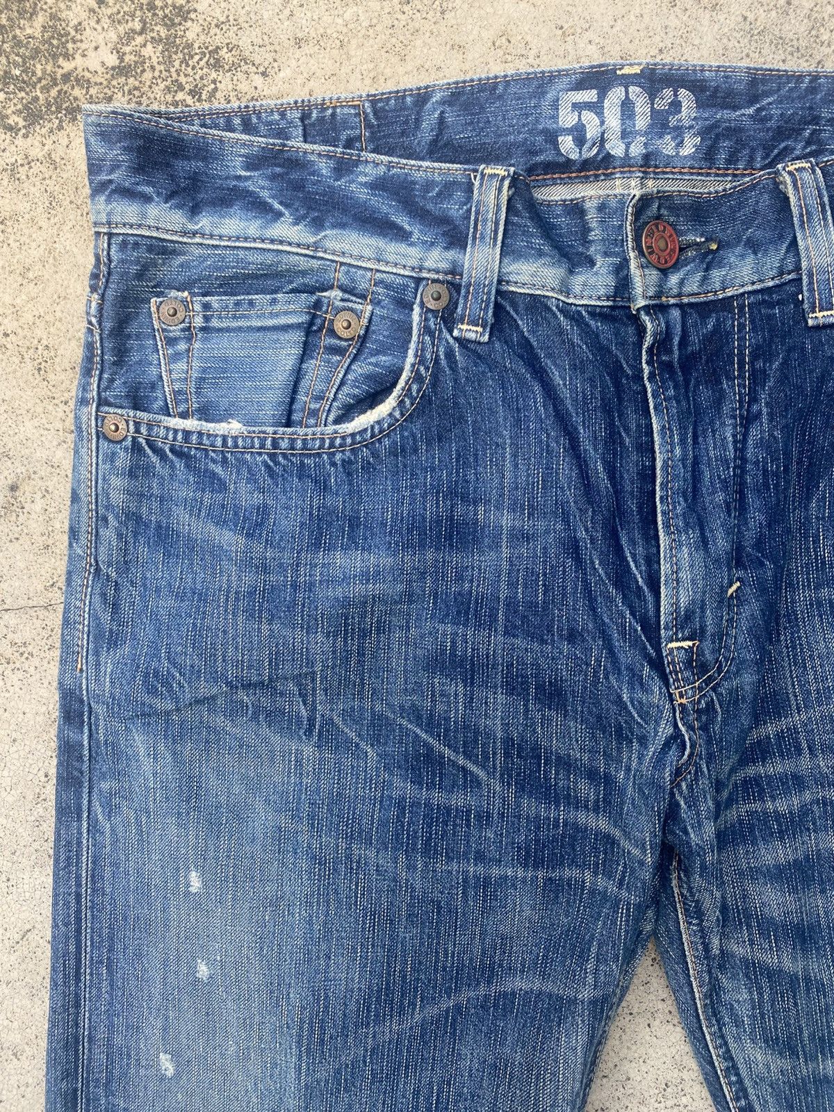 Edwin × If Six Was Nine × Vintage Vintage Flare Edwin Blue Trip Honeycomp Jeans Size US 36 / EU 52 - 6 Thumbnail