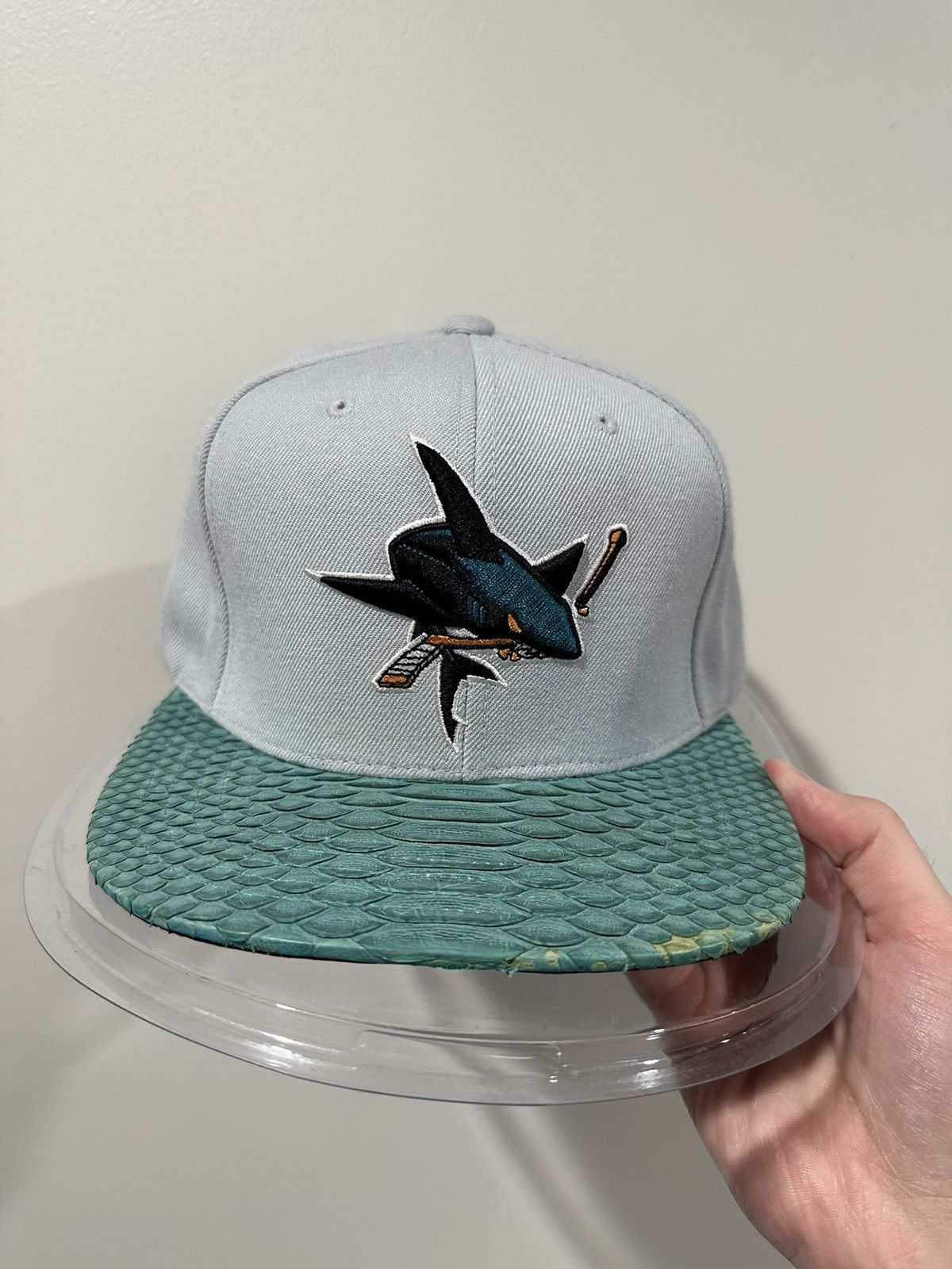 Just Don Just Don x Mitchell & Ness NHL San Hose Sharks Grey Hat Size ONE SIZE - 8 Thumbnail