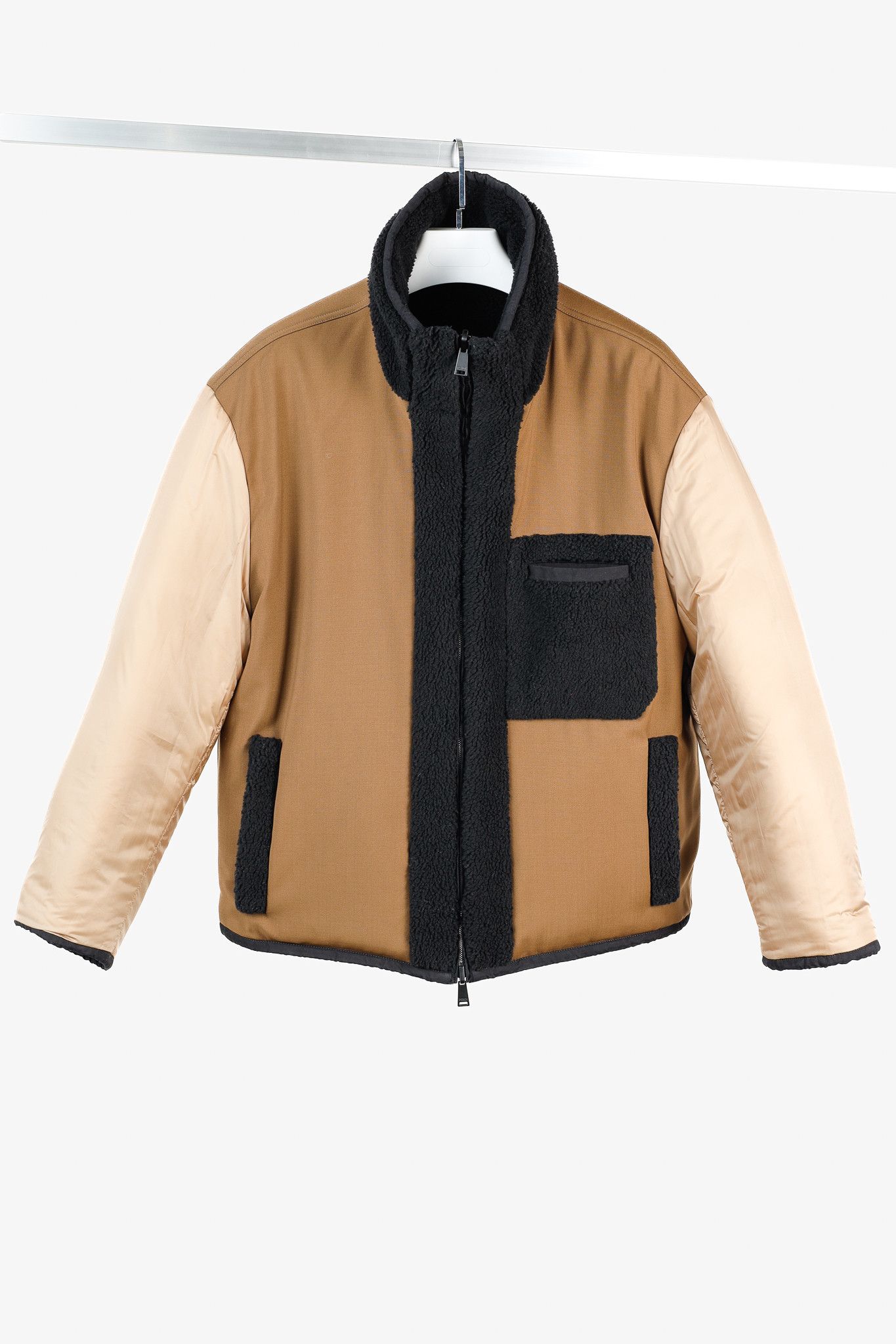 Fendi Fendi Reversible Black Wool Fleece & Brown Patchwork Jacket Size US S / EU 44-46 / 1 - 2 Thumbnail