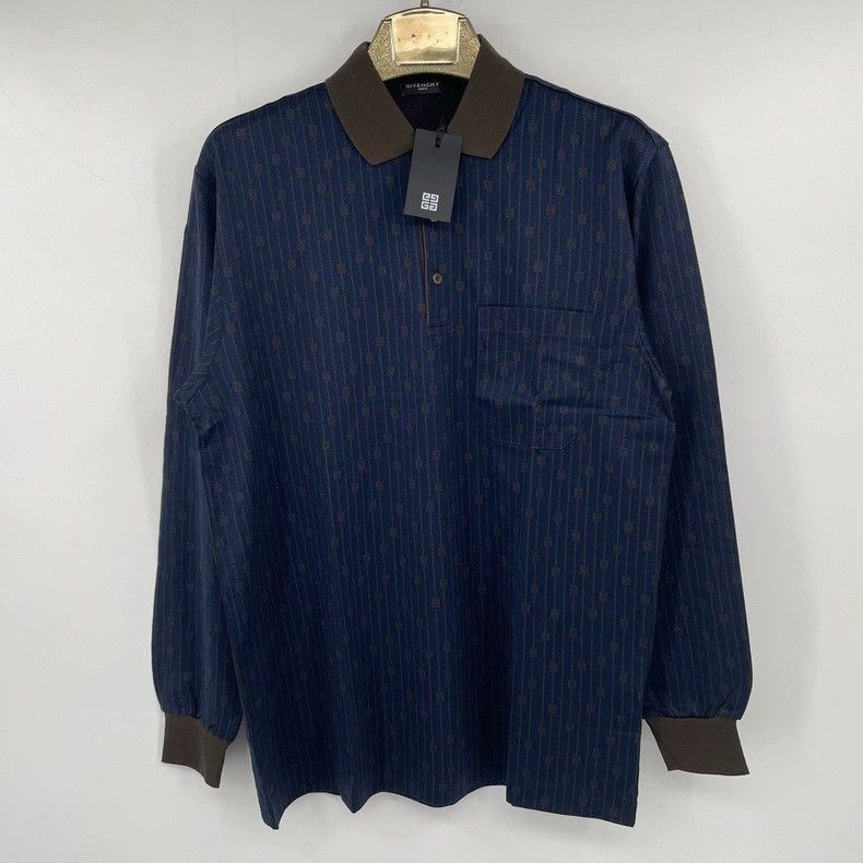 Givenchy Givenchy Four-Panel Vertical Striped Long Sleeve Polo Shir Size US S / EU 44-46 / 1 - 1 Thumbnail