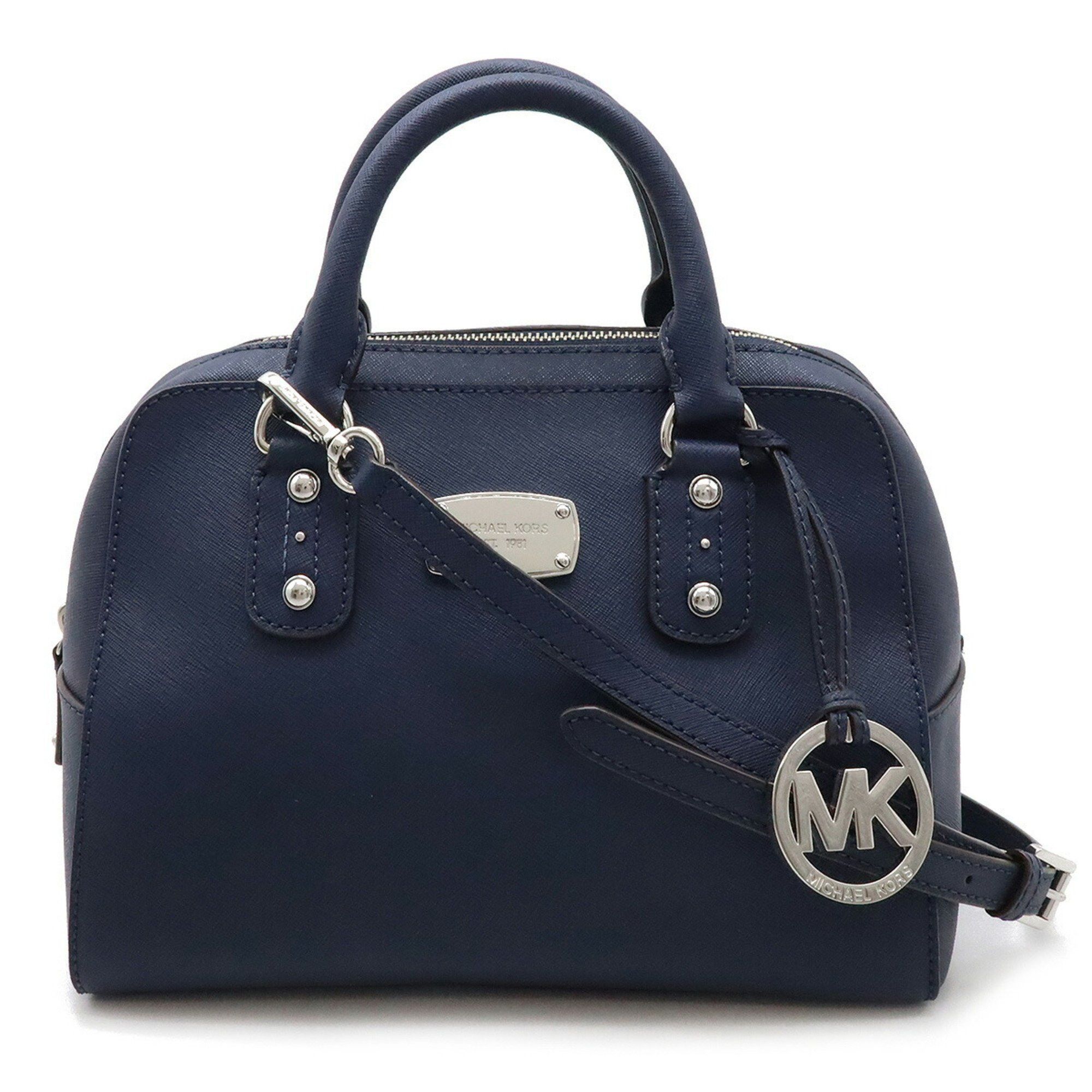 Michael Kors Handbag Shoulder Bag Leather Navy Blue 35S3Ssas1L, Women's