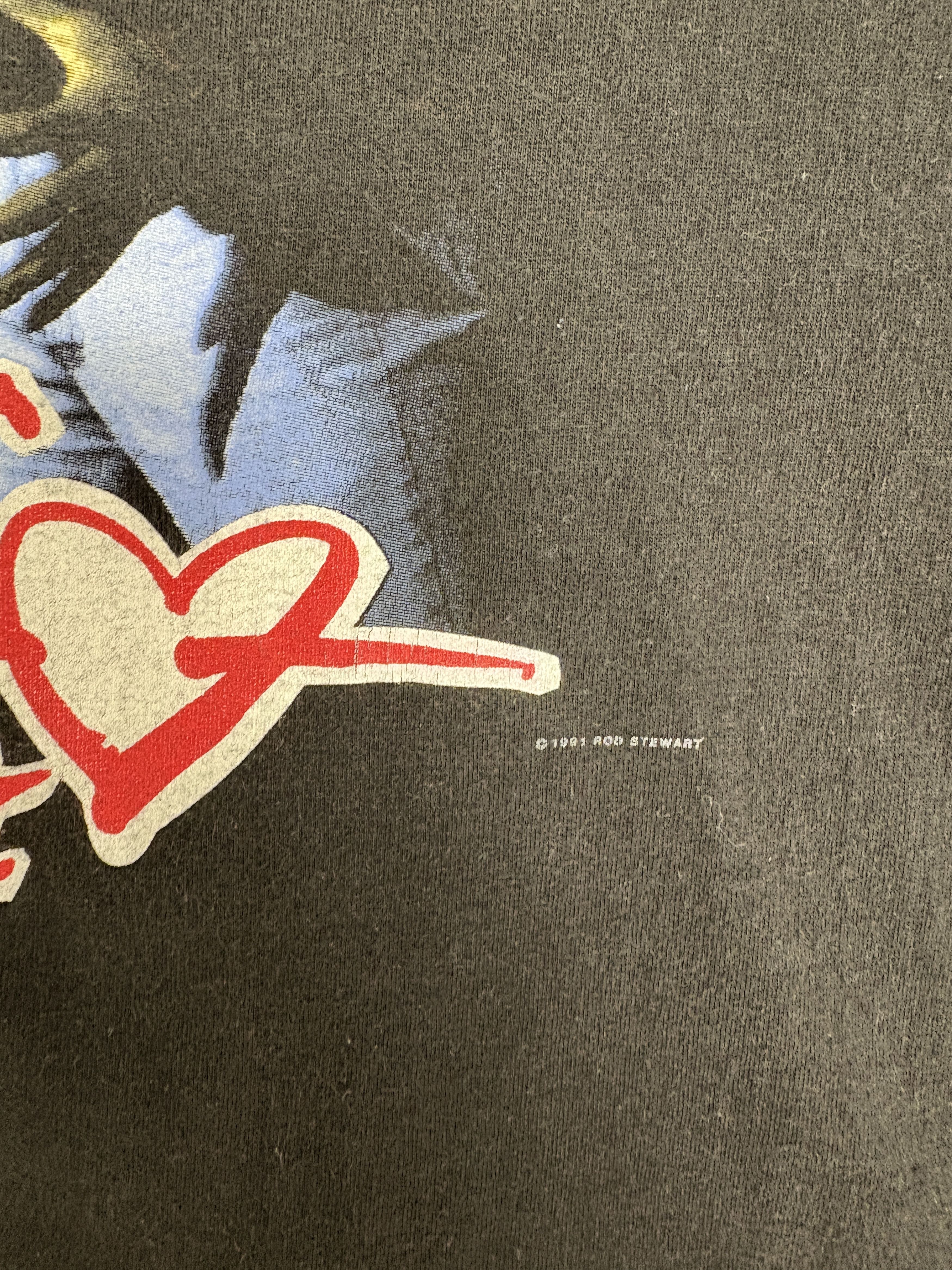 Vintage Rod Stewart Vagabond Heart Tour Vintage Black T-Shirt Tee Size US XL / EU 56 / 4 - 3 Thumbnail
