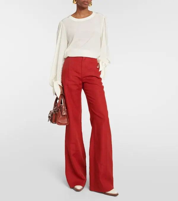 Chloe o1y0825 Silk Blouse in Ivory Size M / US 6-8 / IT 42-44 - 5 Thumbnail