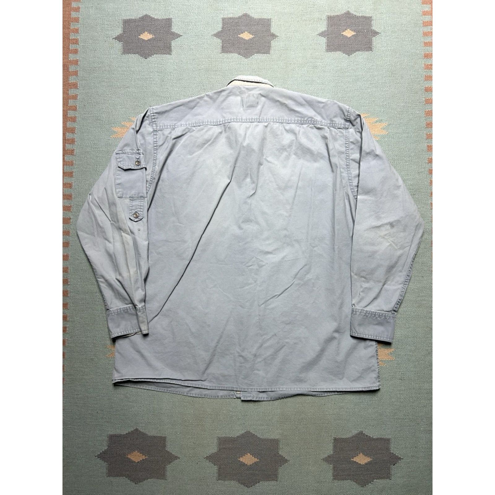 Vintage VINTAGE Cabela's Button-Up Shirt Long Sleeve Shirt Men XL Blue Cotton Fishing Safari Hiking Tall Time Theme Fish Size US XL / EU 56 / 4 - 7 Thumbnail