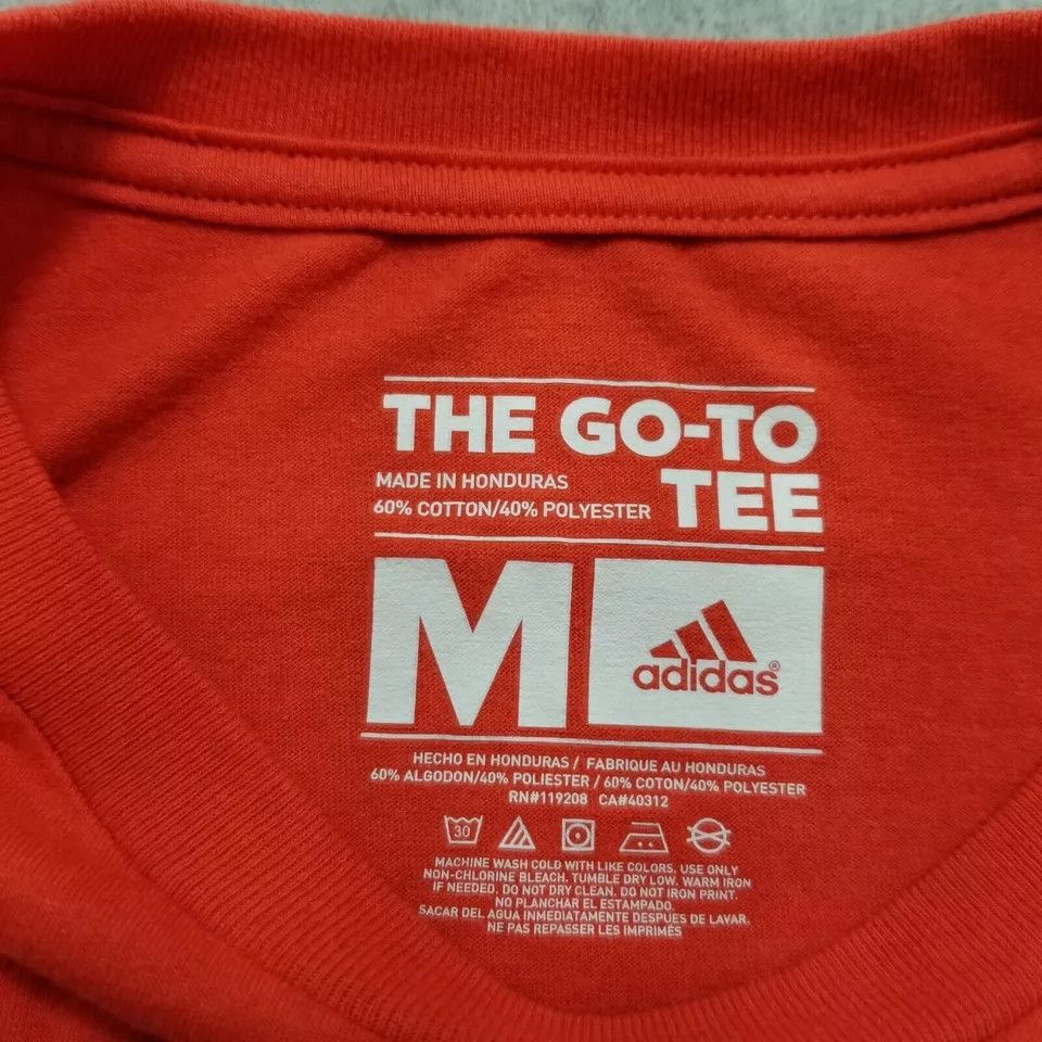 Adidas Adidas Shirt Mens Medium Red Crew Neck Short Sleeve Logo Size US M / EU 48-50 / 2 - 6 Thumbnail