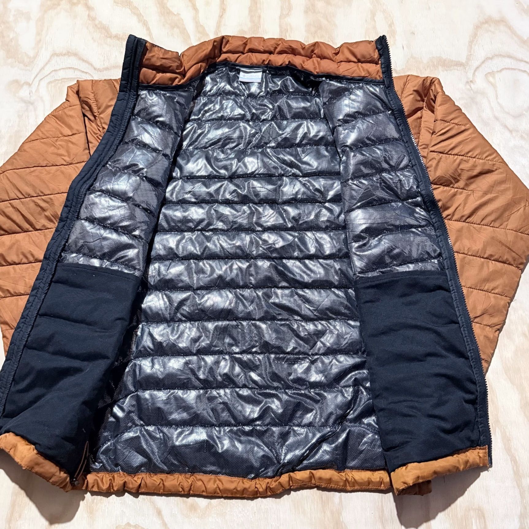 Vintage Columbia Powder Lite Insulated Full Zip Jacket Orange Black Men Medium Jacket Size US M / EU 48-50 / 2 - 2 Thumbnail
