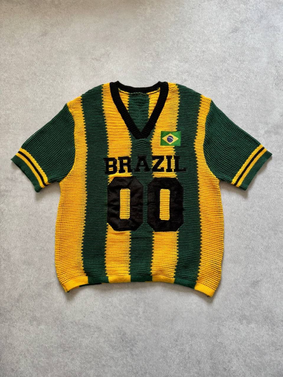 Japanese Brand Blokecore Brazil National Team Crochet Knit Jersey Size US S / EU 44-46 / 1 - 1 Thumbnail