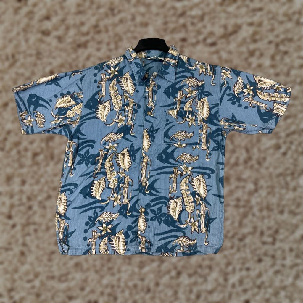 Vintage VINTAGE Oak Hill Kahanu Shirt Mens 2XL Blue Floral Hawaiian 100% Rayon Floral Aloha Beach Vacation 90s Mens Size US L / EU 52-54 / 3 - 1 Thumbnail