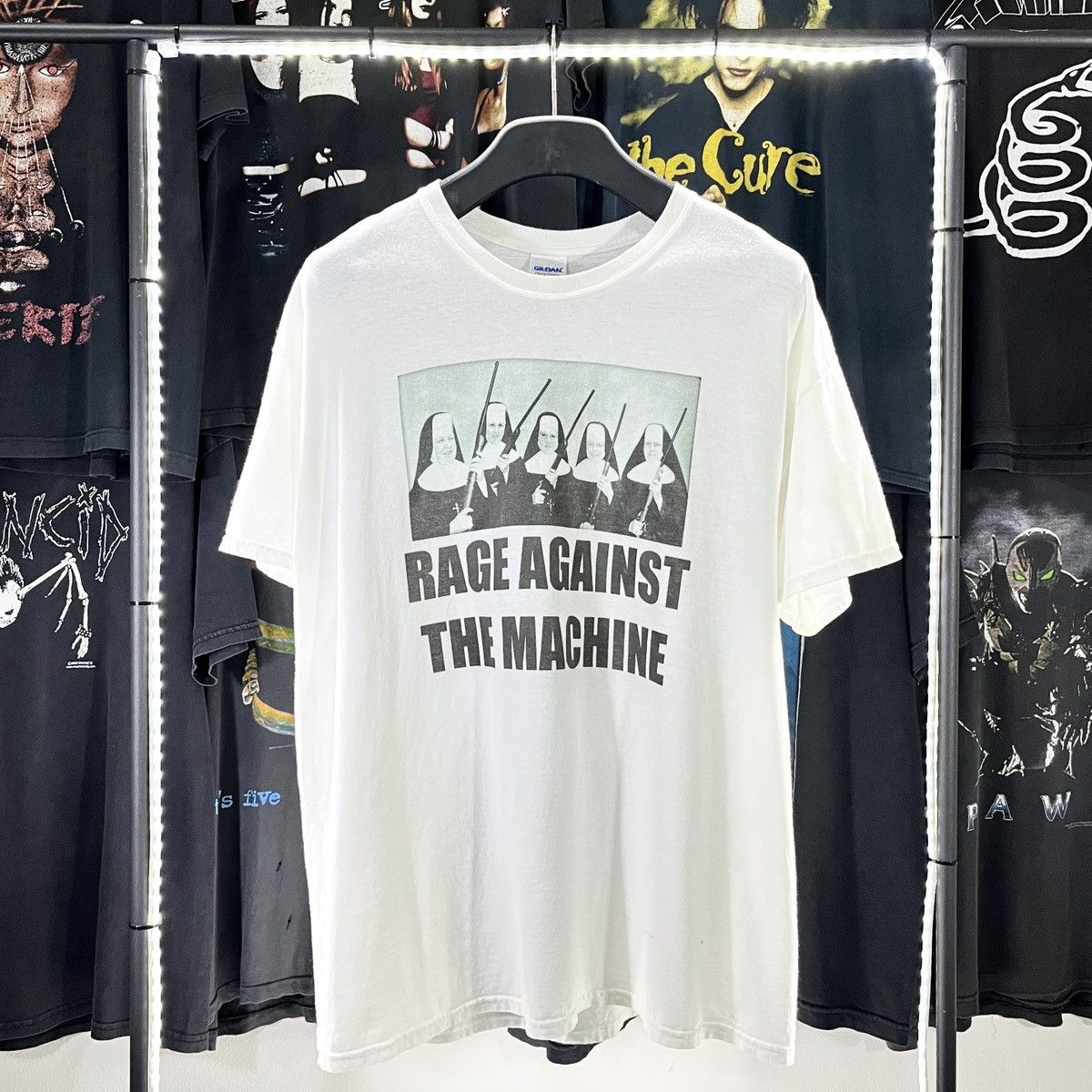 image of Band Tees x Rage Against The Machine in White, Men's (Size XL)