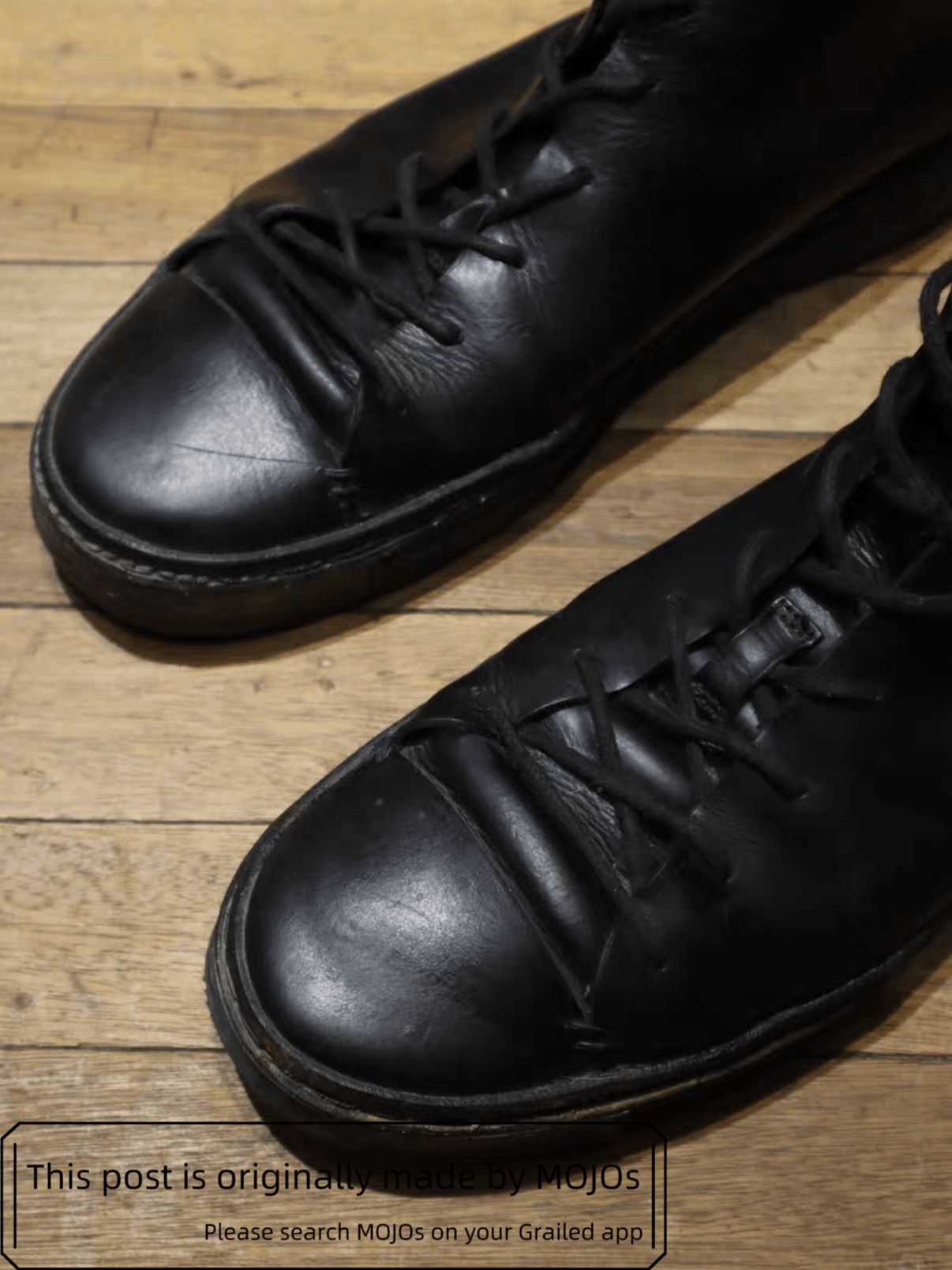 Ann Demeulemeester Sz 43 Ann Demeulemeester Triple Black Leather Hi-top Size US 10 / EU 43 - 4 Thumbnail