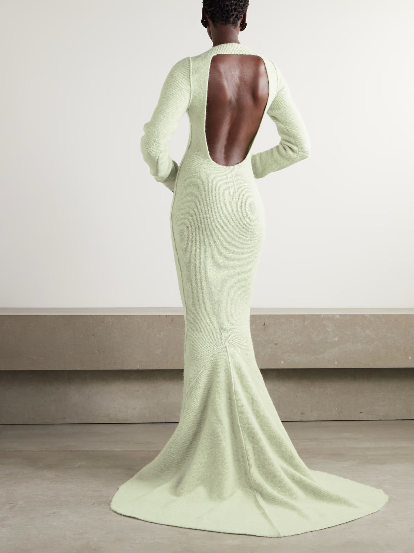 o1y0126 Sweater Maxi Dress in Light Green