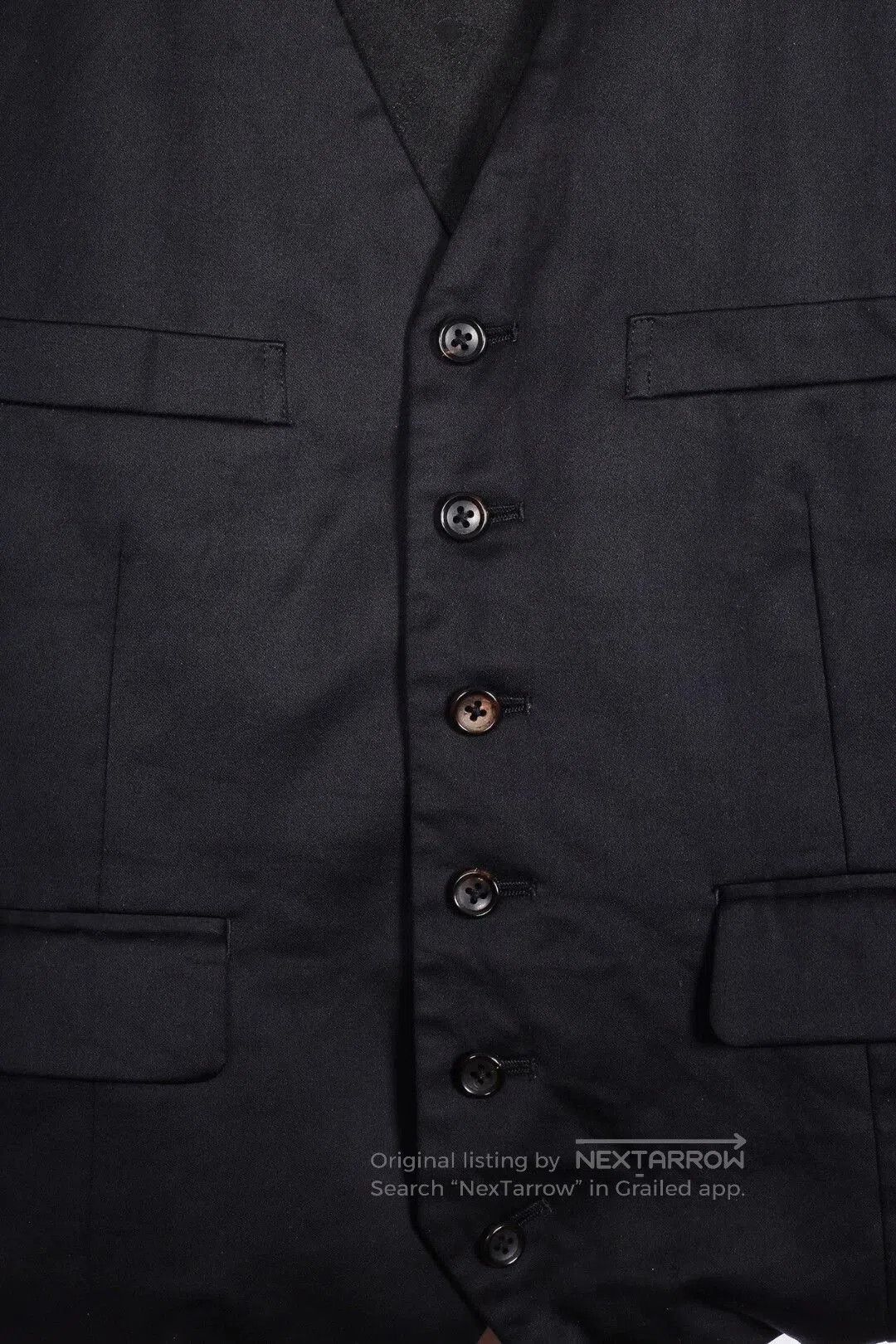 Mastermind Japan Black Sleeveless Button-Front Vest. Size US M / EU 48-50 / 2 - 4 Thumbnail