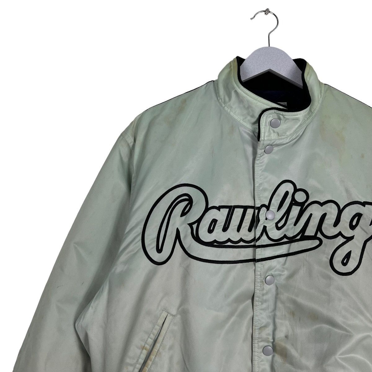 MLB 🔥 VINTAGE RAWLINGS SATIN STADIUM BOMBER JACKET Size US L / EU 52-54 / 3 - 8 Thumbnail