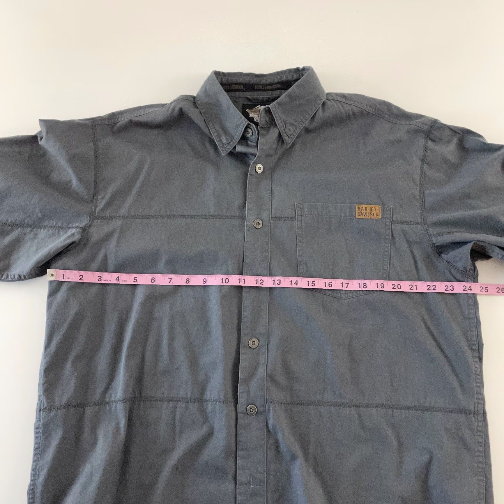 Harley Davidson Harley-Davidson Embroidered Logo Long Sleeve Button Front Shirt Men's Large Gray Size US L / EU 52-54 / 3 - 5 Thumbnail