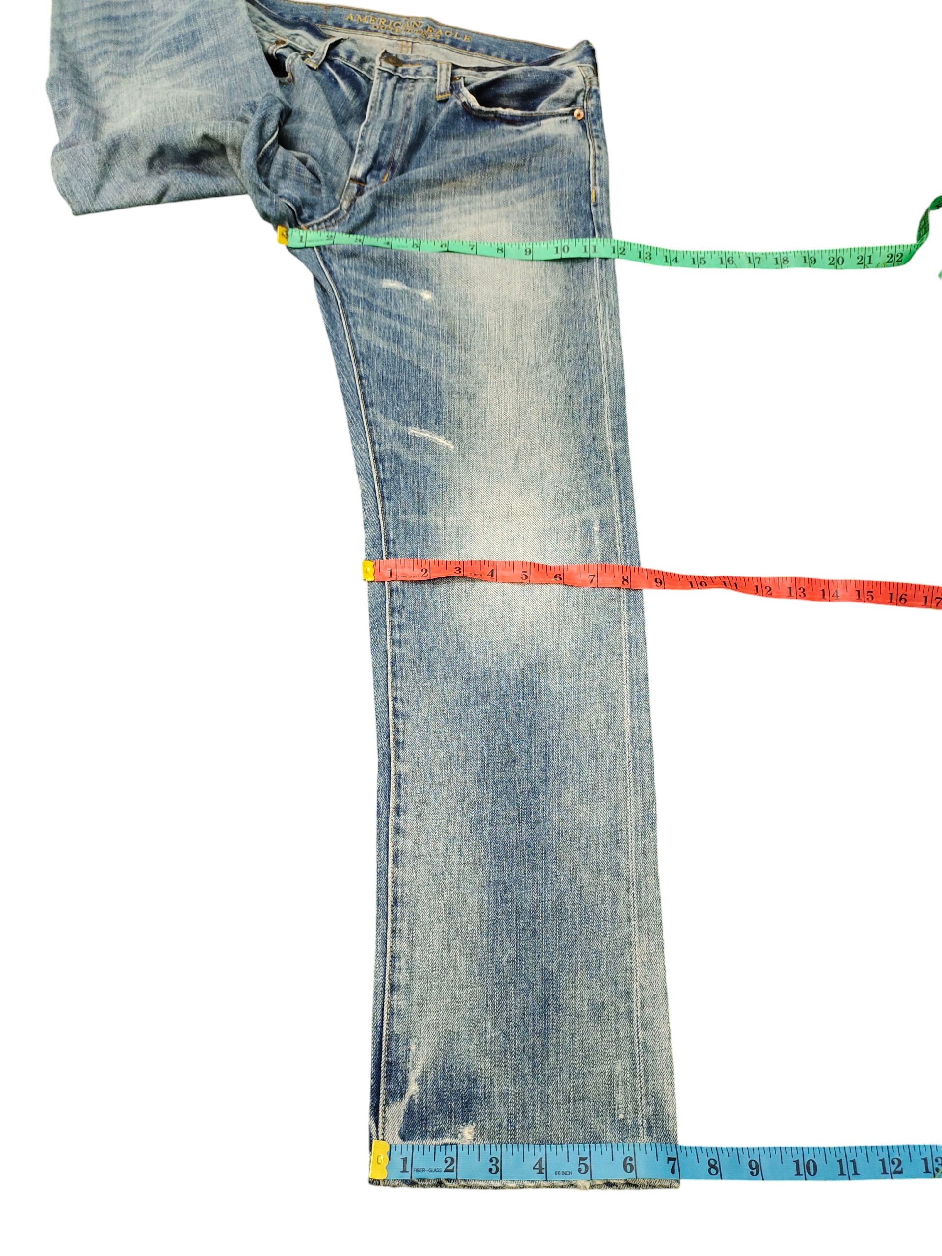 American Eagle Outfitters Vintage American Eagle Clawmark Distress Faded Denim Jeans Size US 30 / EU 46 - 18 Thumbnail
